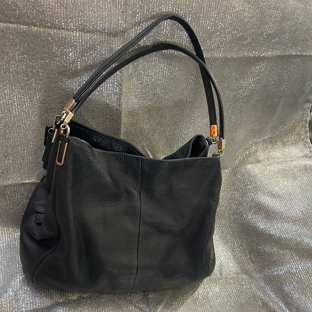 Coach Madison Phoebe Black Pebbled Leather 3 Compartments Shoulder Bag